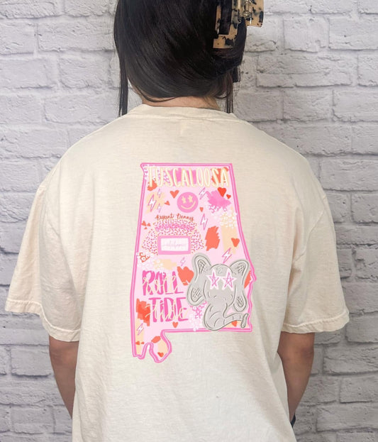 Preppy Football Tee (Alabama/Auburn)