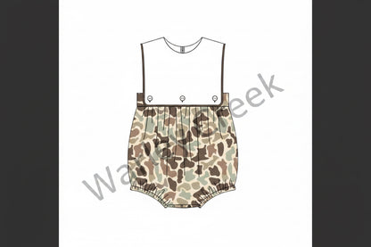 *PO ETA End of September* Smocked Baby Apron Bubble Romper (Unisex)