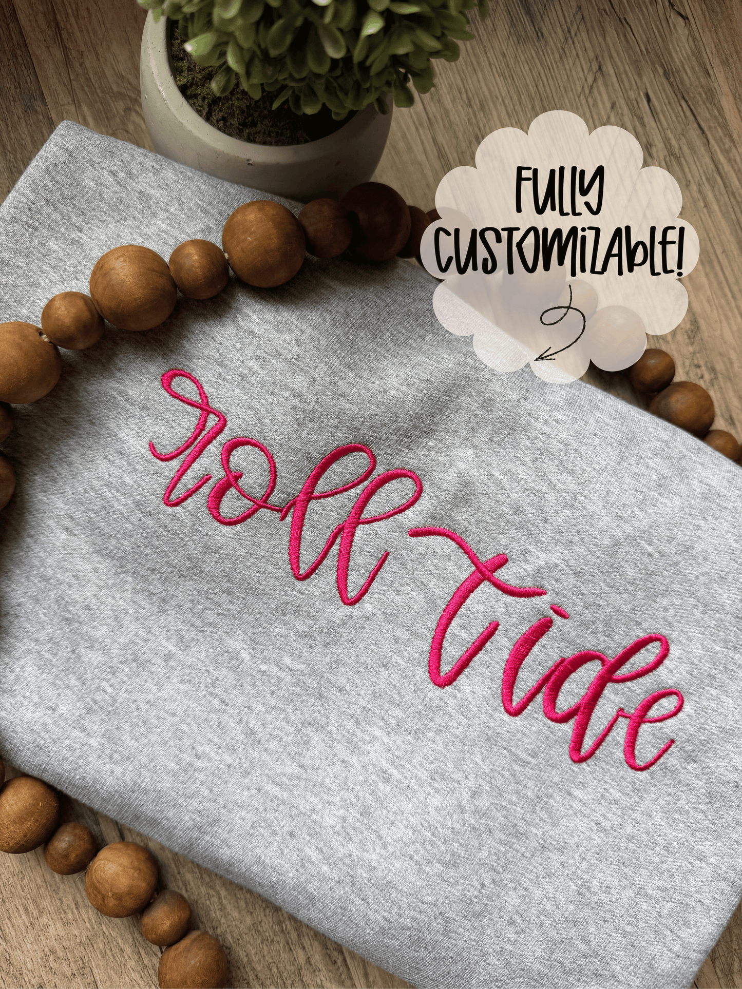 Custom Cursive Embroidery Sweatshirt