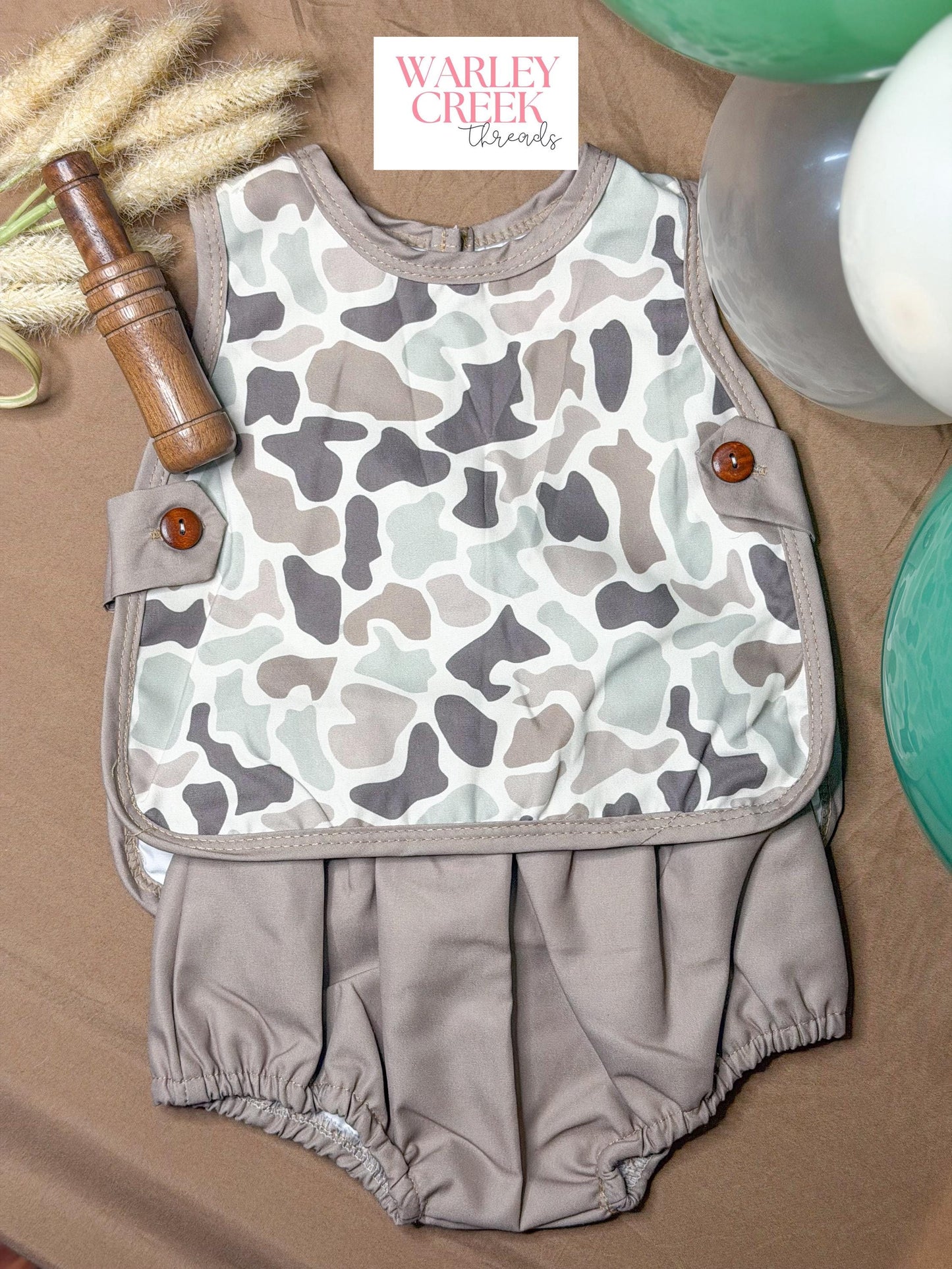 Smocked Baby Apron Sex Bubble Romper (Unisex)